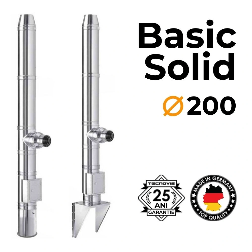 Cos de fum inox Basic Solid DE fi 200